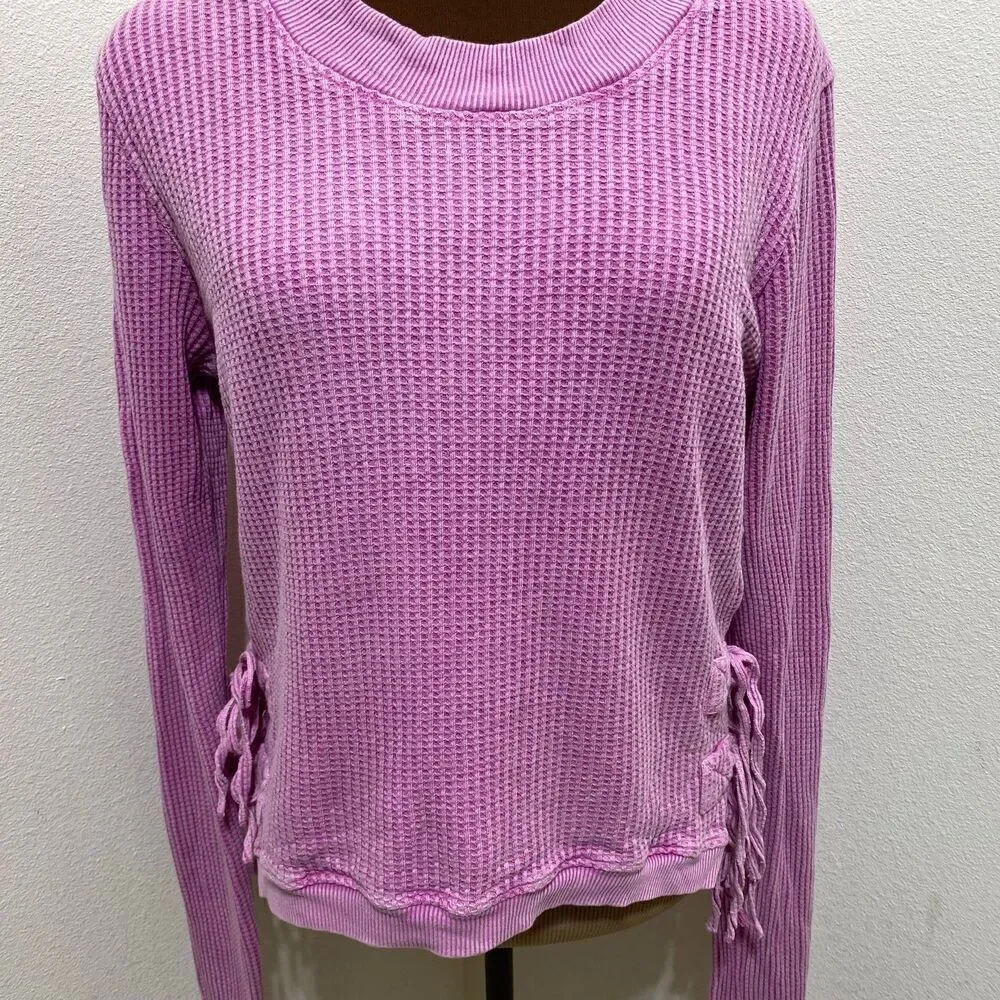 Free People Cropped Interlaken Thermal Top Size Large - Picture 3 of 12